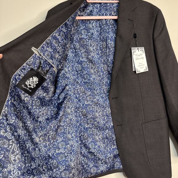 NWT English Laundry Blazer Jacket Black Wool Men 40R 33W - Picture 14 of 16